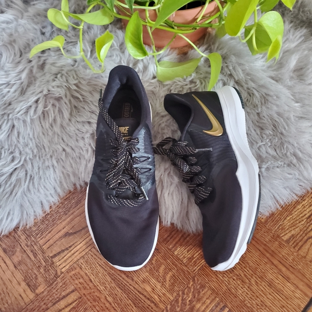 Nike Black and Gold Athletic Shoes